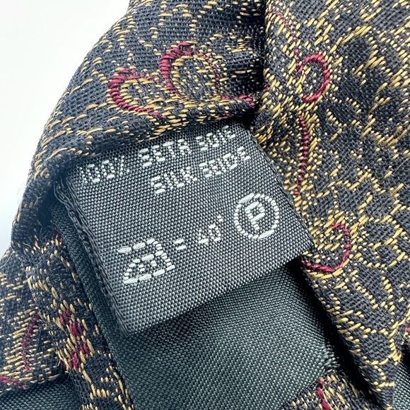 Vintage Ermenegildo Zegna Italian metallic print 100% Silk Tie - Picture 4 of 5